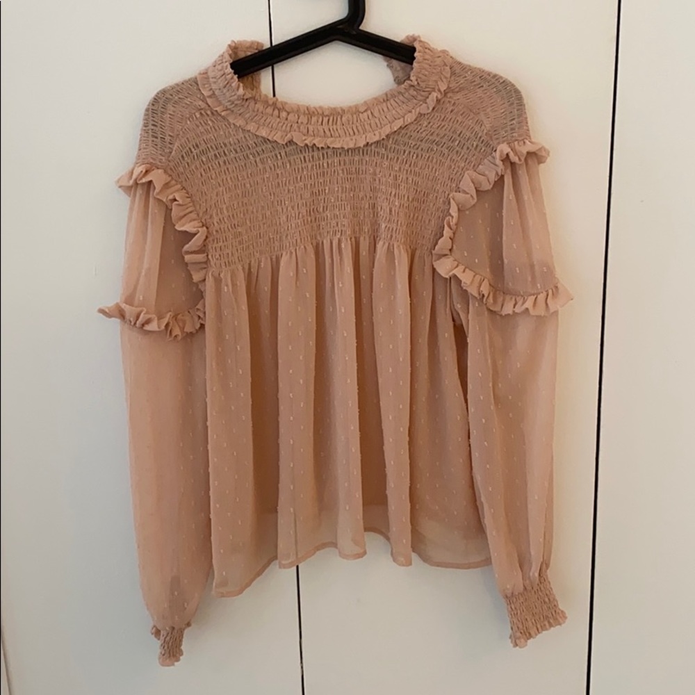Dusty pink ruffle top